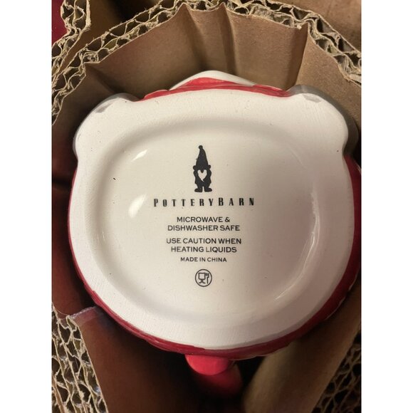 Pottery Barn  Set of 4 Red Fig Sweater Gnome Mugs Winter Christmas Holidays - Picture 9 of 10